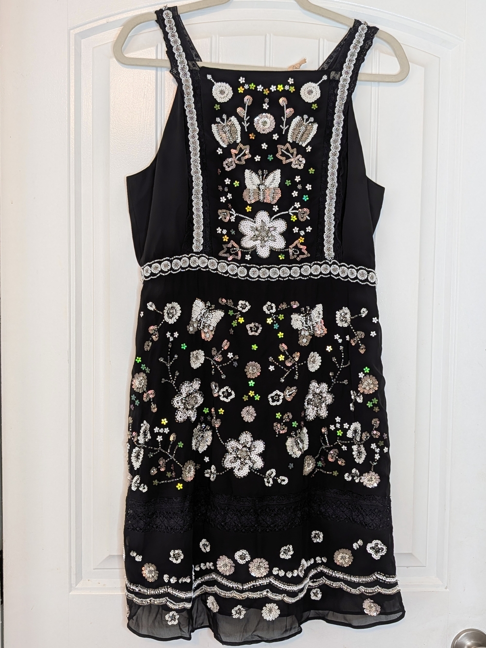 Chelsea & Violet Whimsigoth Style Beaded Butterfly Sleeveless Dress